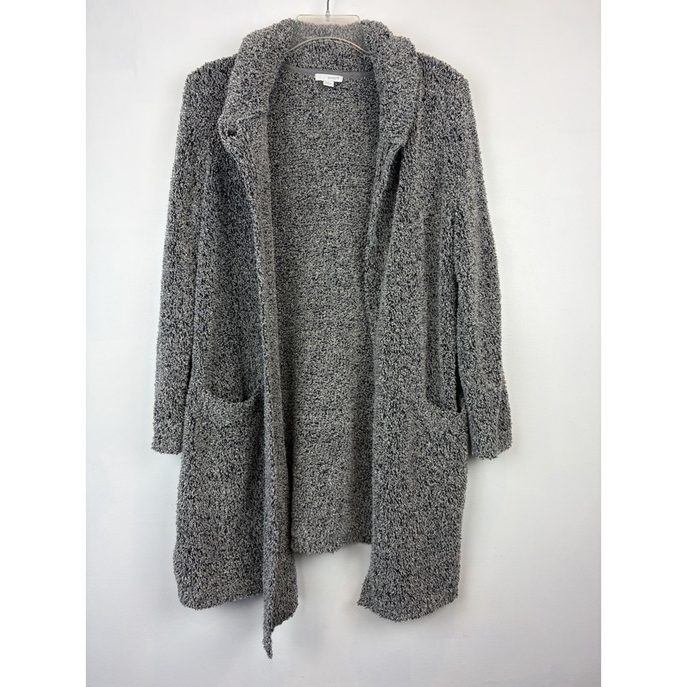 Pure Jill Cardigan Sweater Shawl Collar Womens Small Petite Gray Marled Cozy